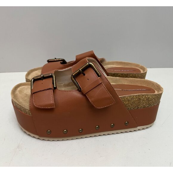 Free People Intentionally Blank Rule Breaker Flatform Sandals in Chesnut Women's - Picture 5 of 8